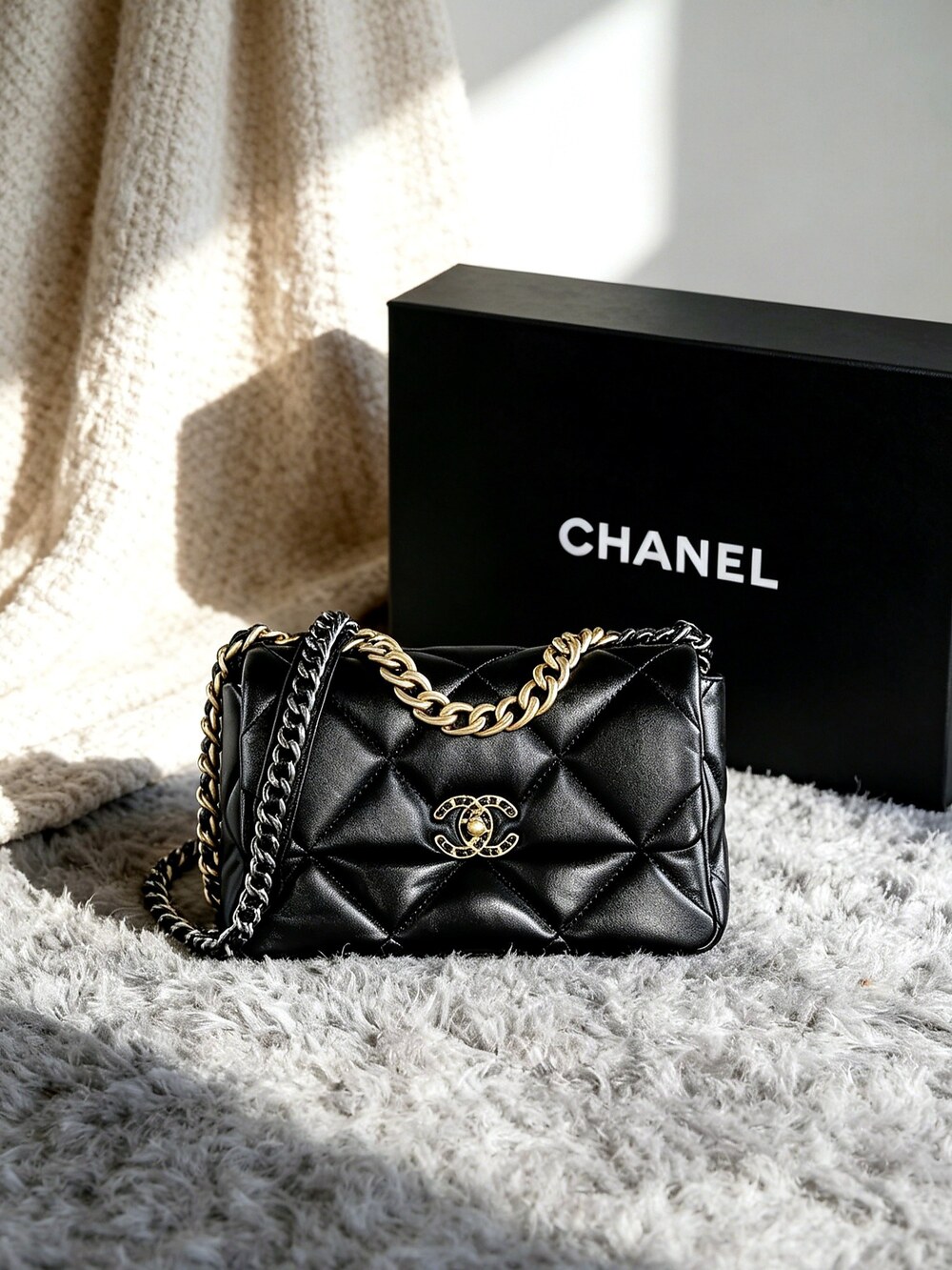 Chanel 19 Medium in Quilted Shiny Calfskin